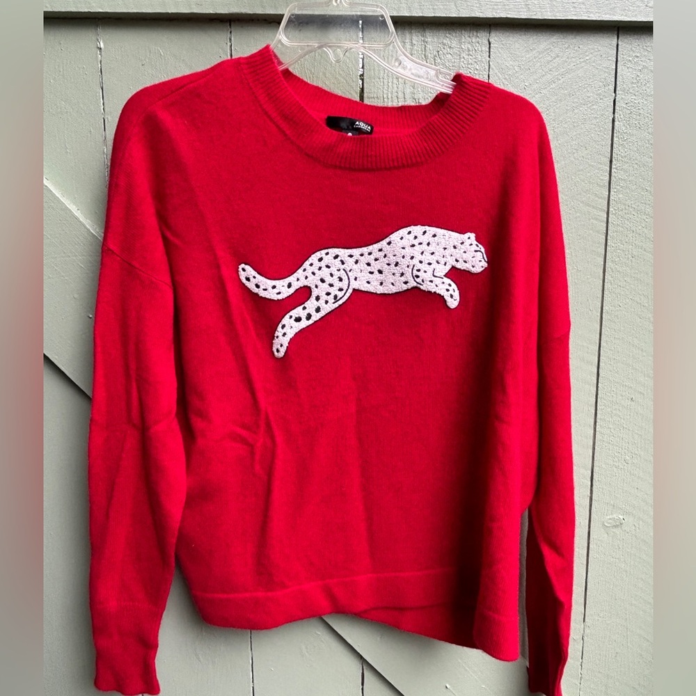 Aqua Red Cashmere Sweater